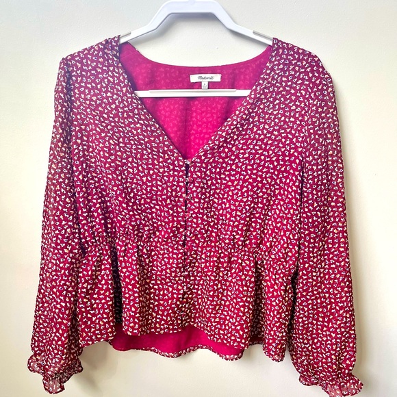 Madewell Maroon Blouse - Picture 2 of 6